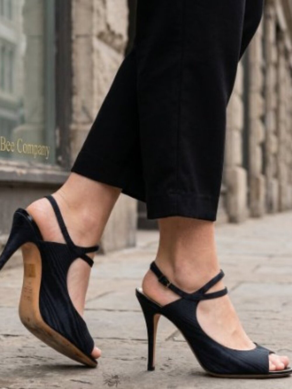 Fendi Designer Shoes Black Satin Open Toes Sandals 38.5 /‎ 7.5